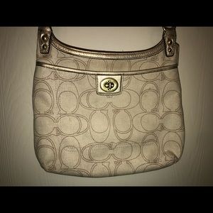 Authentic Coach cream/gold purse